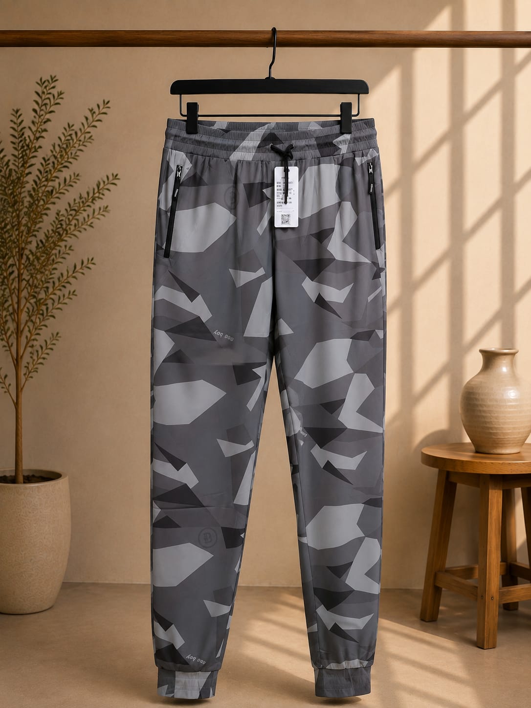 Cielo Noir Geometric Camo Joggers